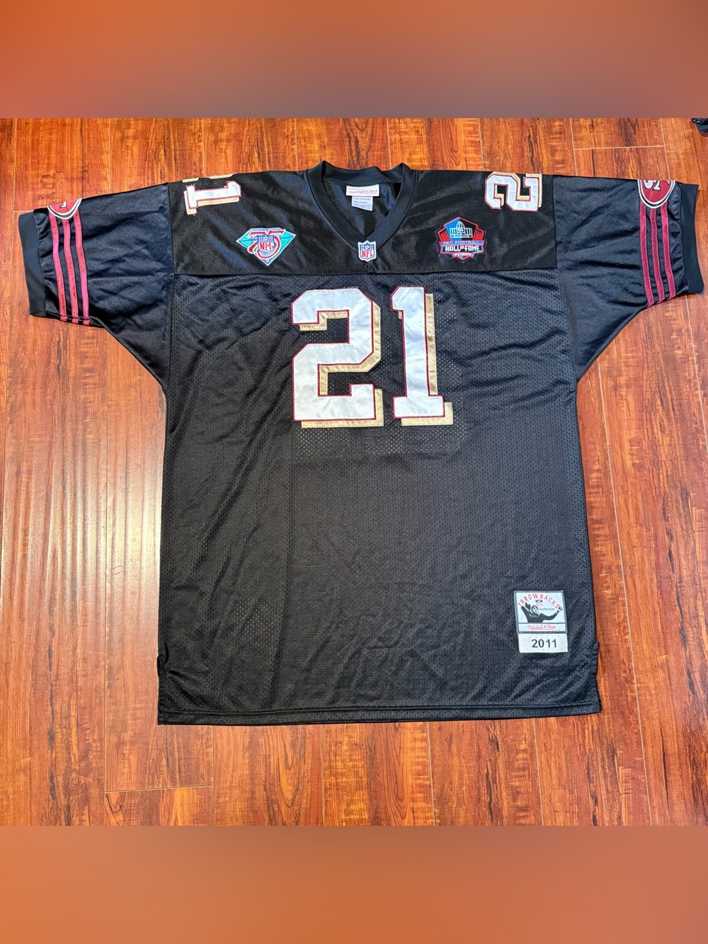 Deion Sanders Mitchell & Ness 49ers #21 Hall of Fame 75th NFL Jersey Mens Sz 56
